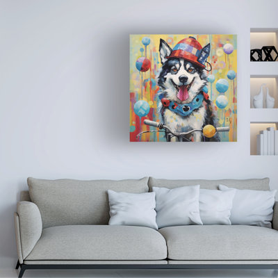 Animaux avec bouffon ludique sur toile