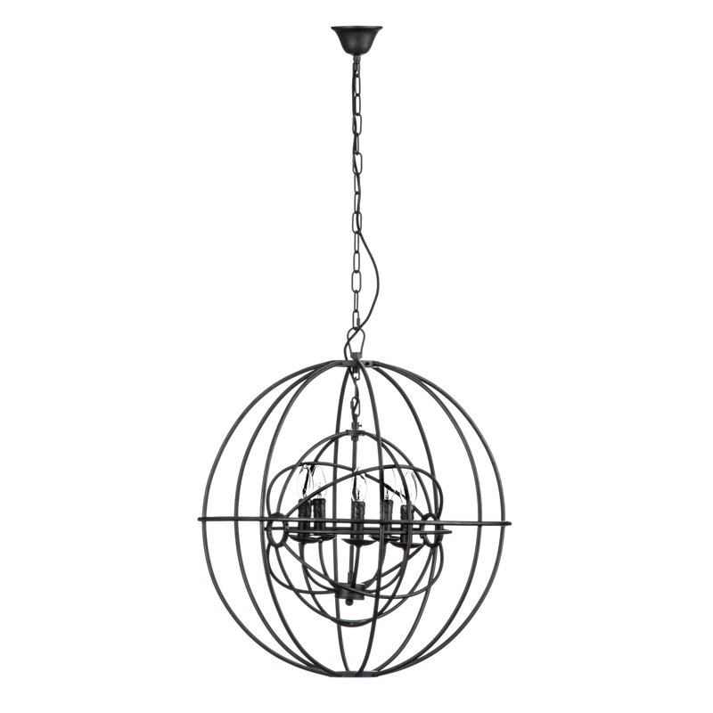 5 - Light Satin Nickel Sphere Pendant