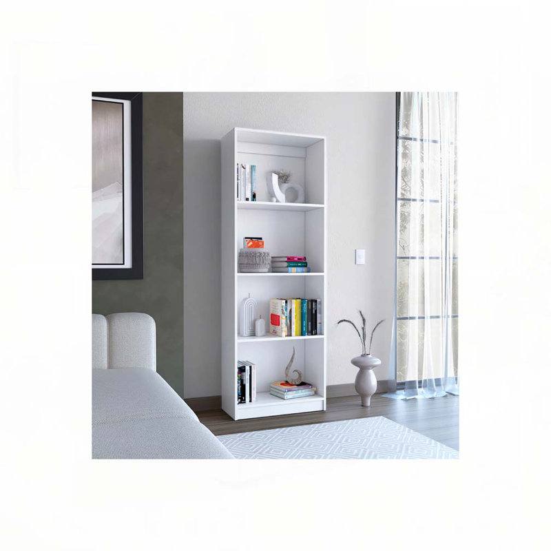 Bibliothèque blanche, (4 tablettes) H 71,1 po x l 24,7 po x P 11,7 po, Blanc