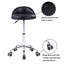 Tabouret de laboratoire rond réglable en hauteur en similicuir avec repose-pieds-1535761492