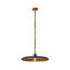 Luminaire suspendu moderne de 18 po de largeur - abat-jour en métal noir avec intérieur doré-251344949