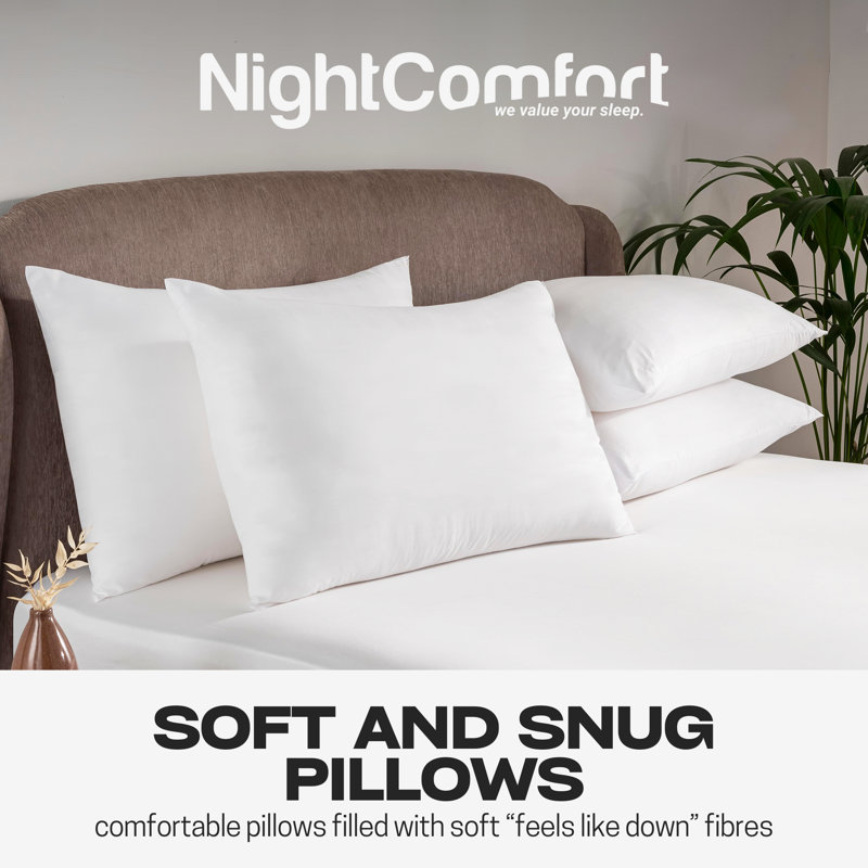 NightComfort Soft & Snug Soft Support Microfibre Pillows Pack of 2