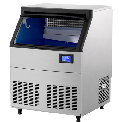 26"" 500lbs/24H Air Cooled Freestanding Stainless Steel Undercounter Ice Maker - COTLIN P518A