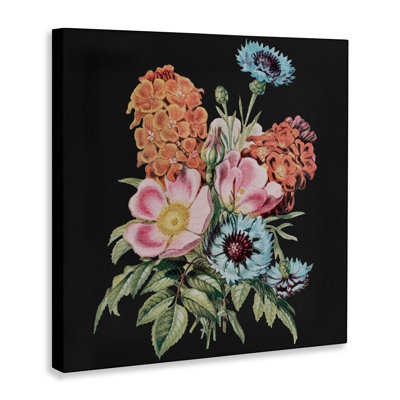 Vintage Bouquet Study over Black Canvas, design by Dan Meneely