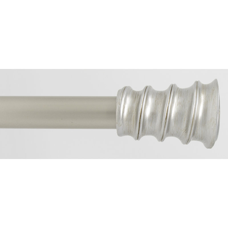 Tringle à rideaux simple réglable 1 po Pompa, H 1 po x l 48 po x P 1 po, Étain