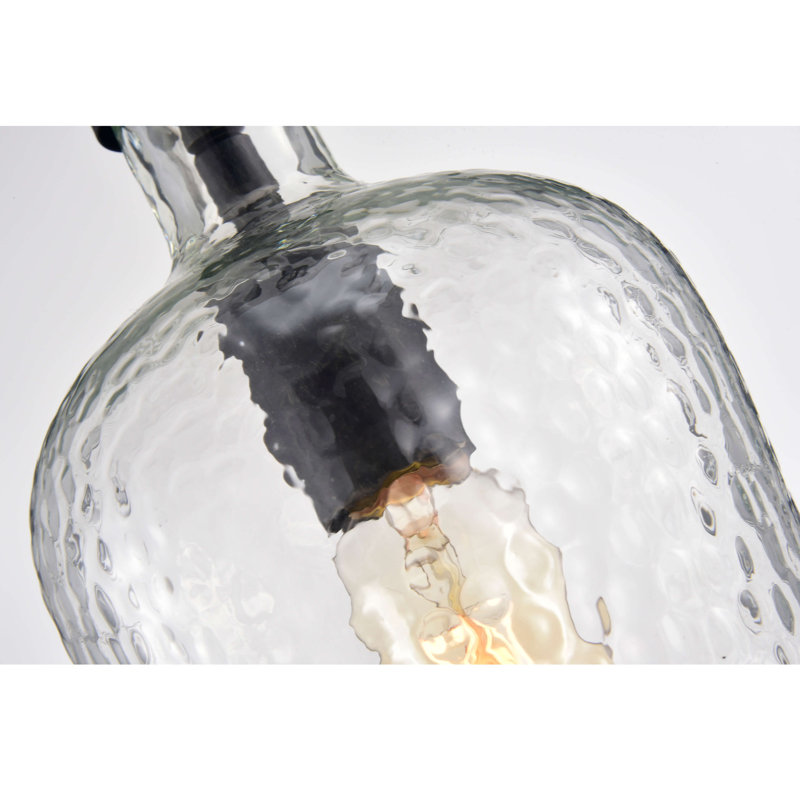 Latvia 1 - Light 6" Antique Black Mouth-blown Small Glass Single Jar Pendant