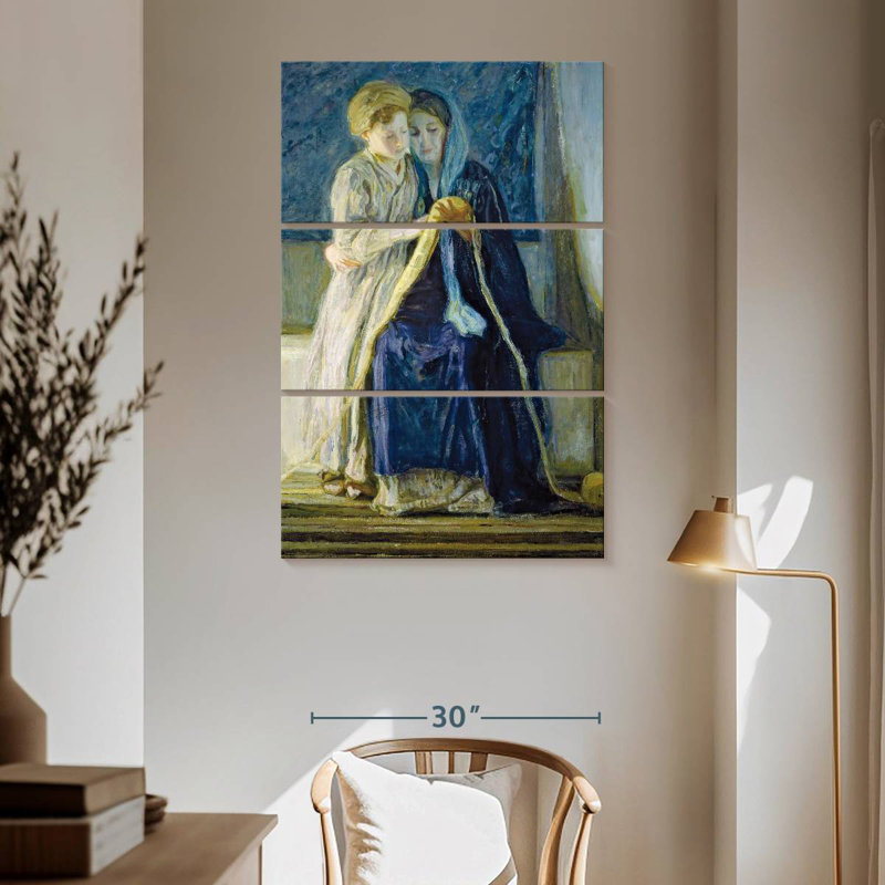 Adella Christ And Mother Studying Scriptures, 65" H x 42" W
