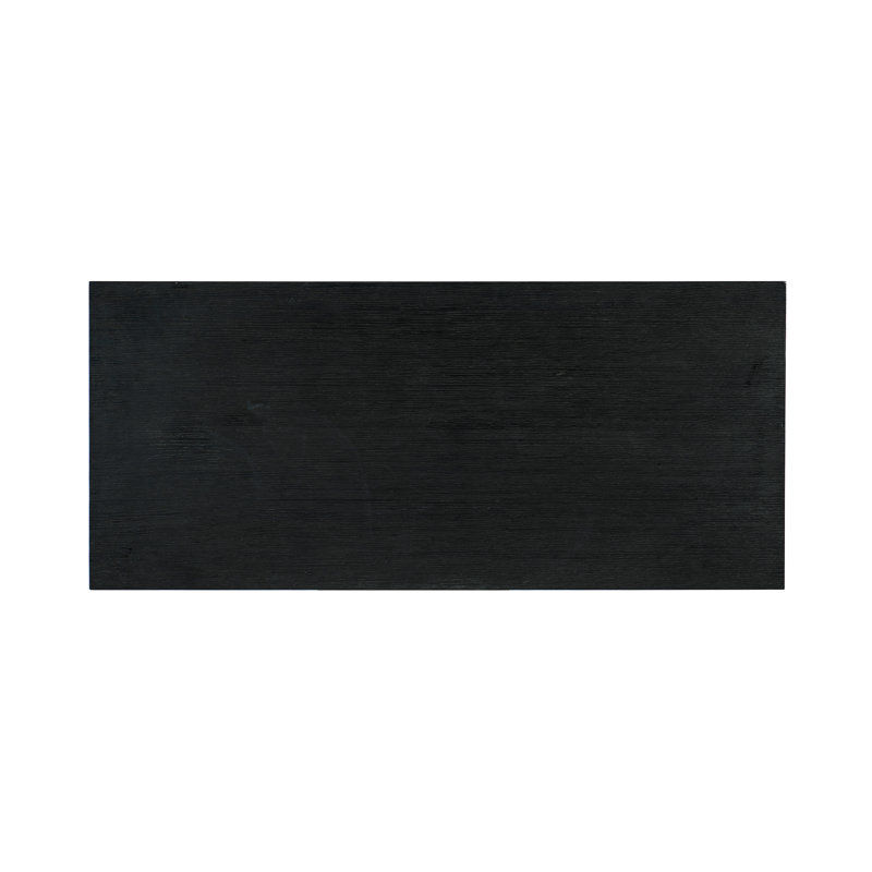Black Oak Veneer Chest with Geode Glass Doors
