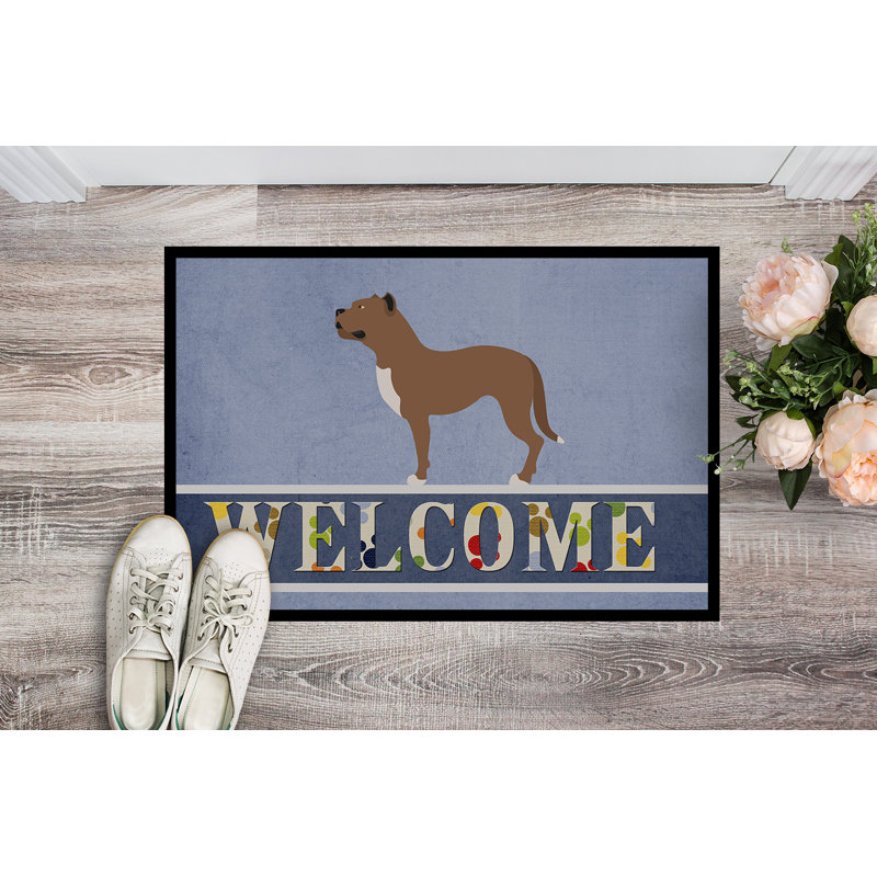 Dogue de presa canaries 27 po x 18 po tapis de porte extérieur antidérapant, Rectangle 2 pi x 3 pi