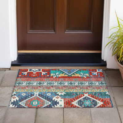 Tapis rouge intérieur / extérieur lavable à la machine Chantille ACN1015