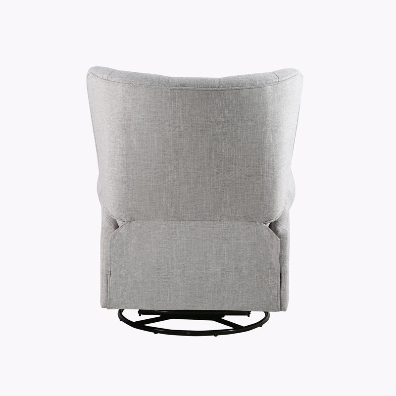 Alice Wingback Swivel Recliner, Gray Linen