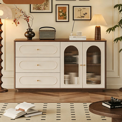 Armoire de rangement de style français de couleur crème