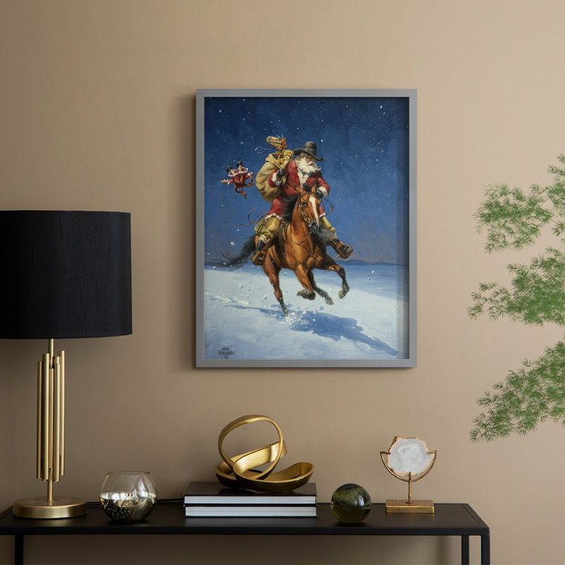 «Midnight Rider», reproduction encadrée - bois massif, Gris, H 11 po x l 9 po