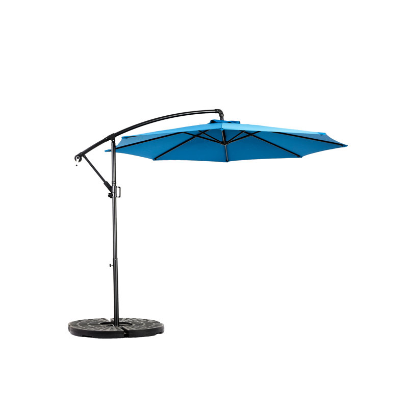 Parasol de patio bleu foncé de 10 pi avec effet et structure d'ombrage puissants - idéal pour une utilisation près de la piscine