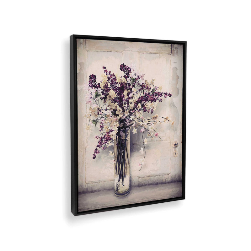 «Country Spring Blossoms» par Lori Deiter, reproduction d'art, L 12 po x H 16 po, Noir, Toile avec cadre