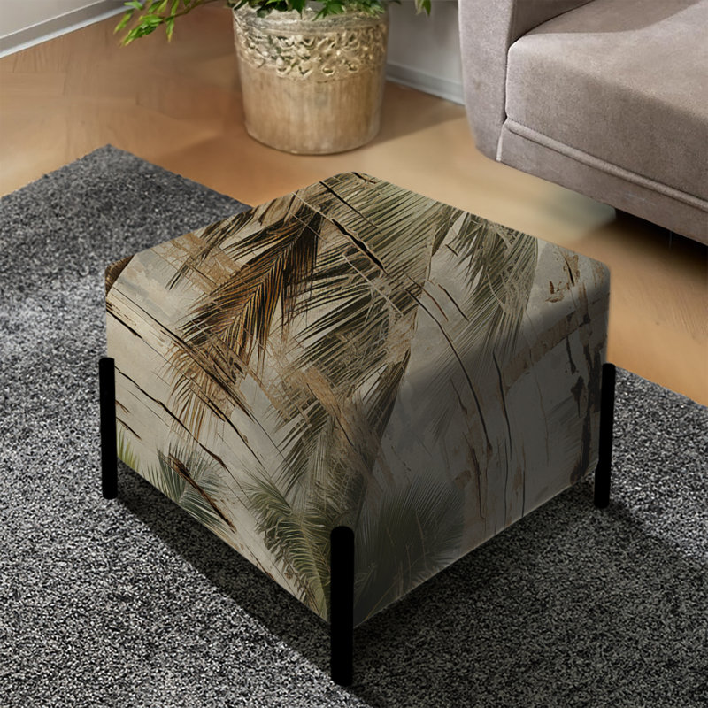 Toile flottante motif tropical - repose-pieds carré tropical
