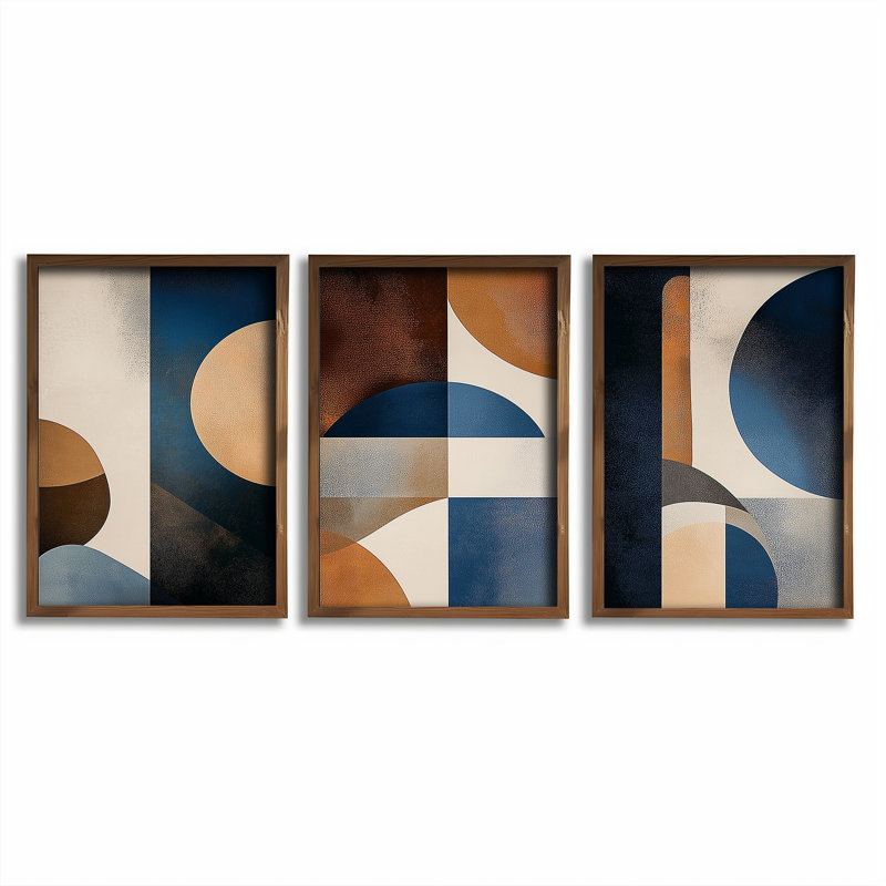 Stunning 3-Piece Decorative Framed MDF Painting Set, 27.6 x 19.7 x 0.1 inches | 100% MDF with 3 mm Thickness, 100% Pine Wood Frame | UV Printed Artwork, Perfect for Living Room or Office Décor, Eye-Catching Design
