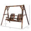 Balancelle en bois avec support, balancelle de patio 2 places avec table centrale