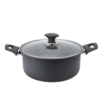 Gibson Home  4.4 Liter Speckled Grey Nonstick Steel Dutch Oven with Lid