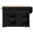58" Farmhouse Kitchen Island with Sliding Barn Doors, Metal Grid Side Door & Drop Leaf (Black)-129470429