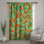 Rideaux de fenêtre géométriques abstraits vert orange, voilages et voilages à motif géométrique - 1 panneau