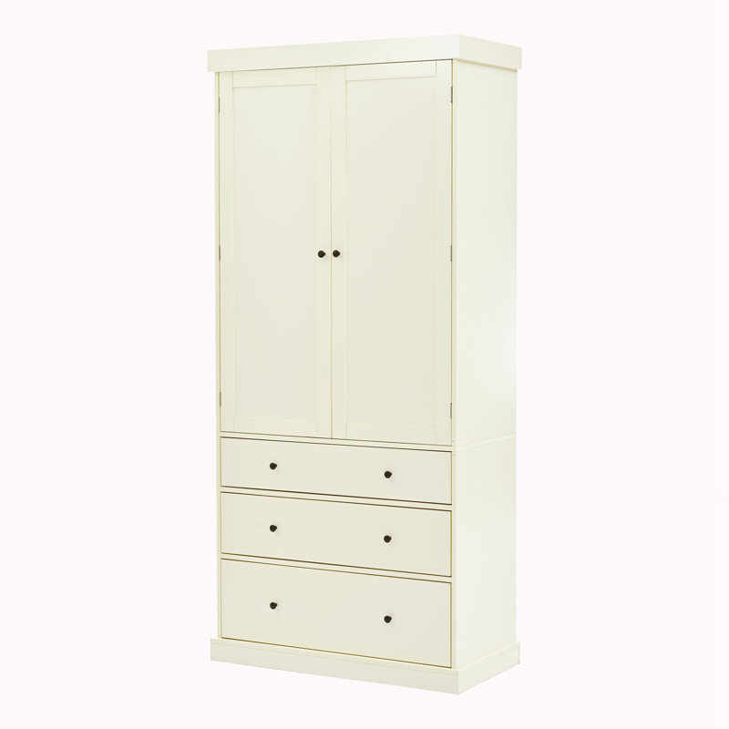 Armoire de rangement avec 3 tablettes réglables, Crème, crème