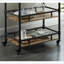 Chariots de service à 3 niveaux de style industriel avec cadre en métal noir antique / chêne naturel avec roues | Chêne | Salle à manger