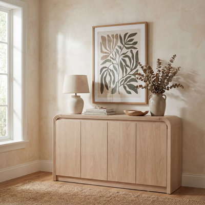 Armoire de rangement en MDF à 4 portes Curved Edge