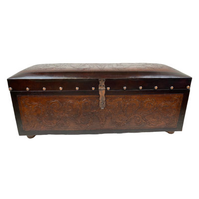 Raylee Leather Storage Bench