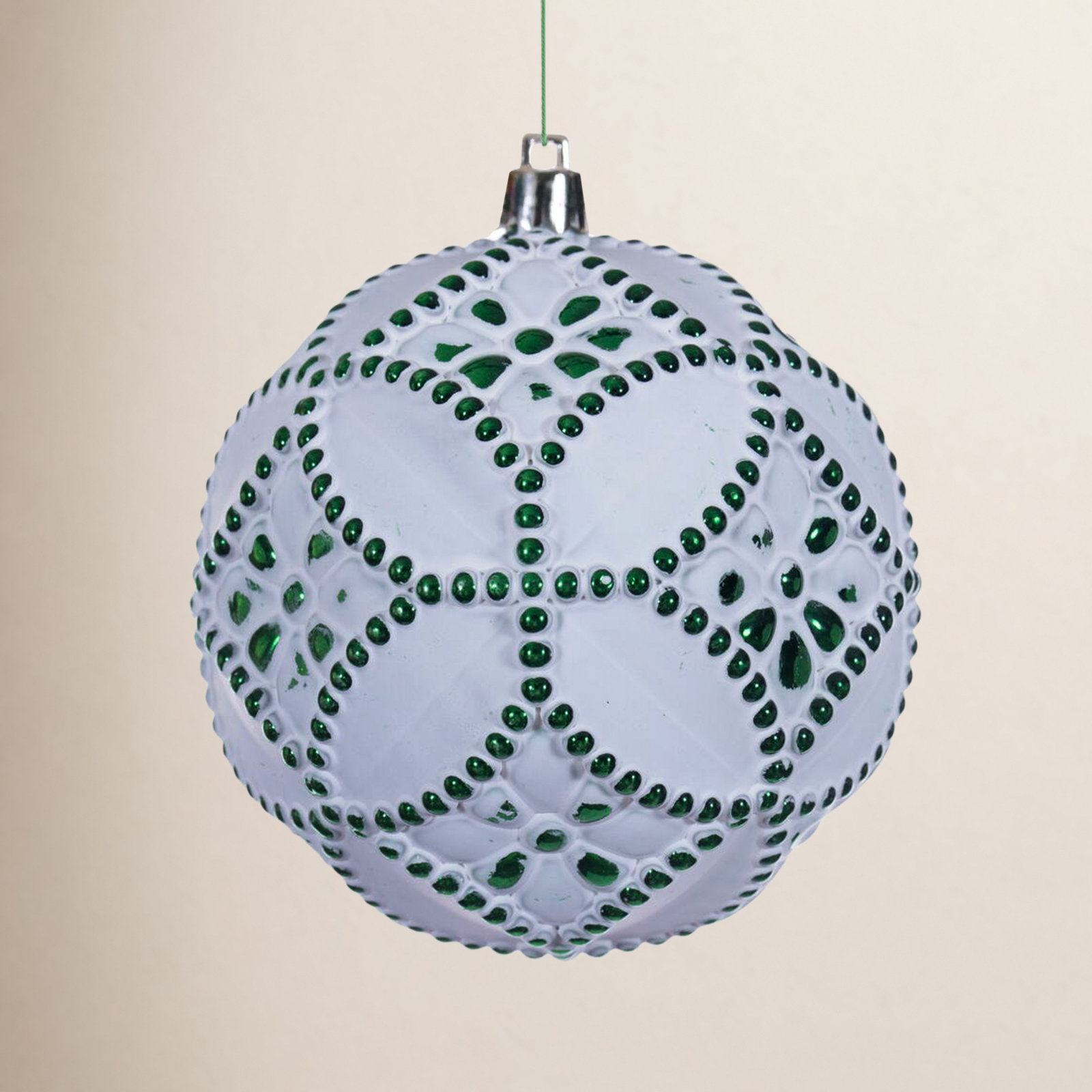Bauble, 4" H x 4" W x 4" D, Emerald Green