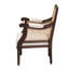 Fauteuil d'appoint traditionnel en tissu beige français et bois brun foncé