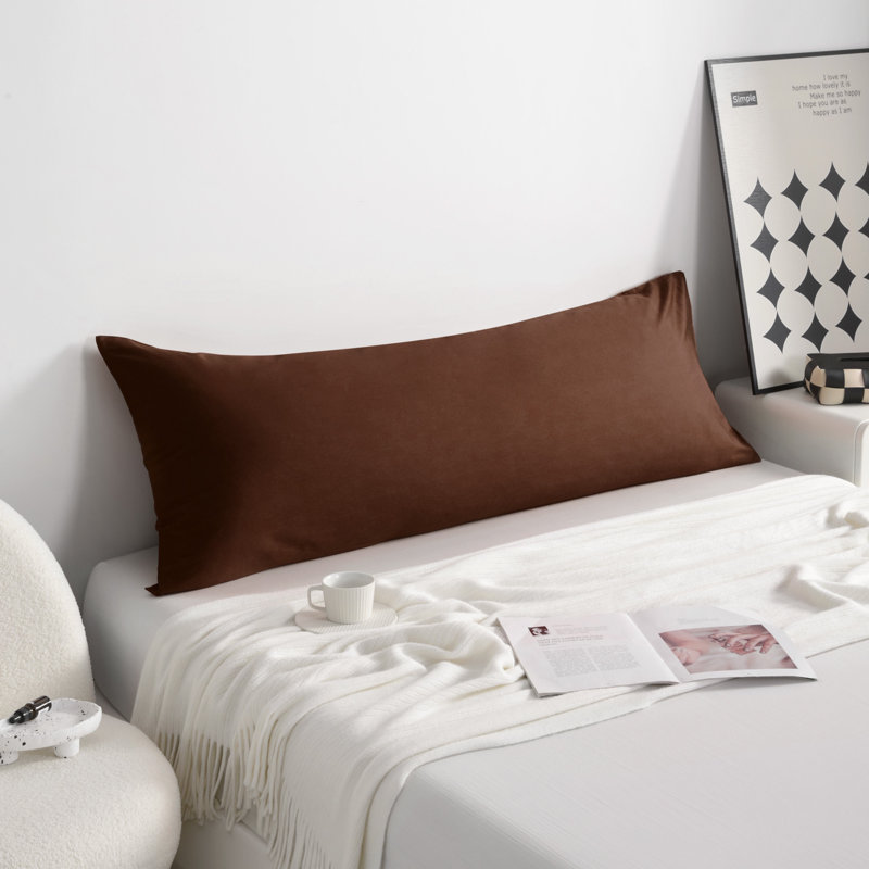 1 PC Body Pillowcase, Cotton Pillowcase, Envelope Closure, 20x54inches - NTBAY, Brown