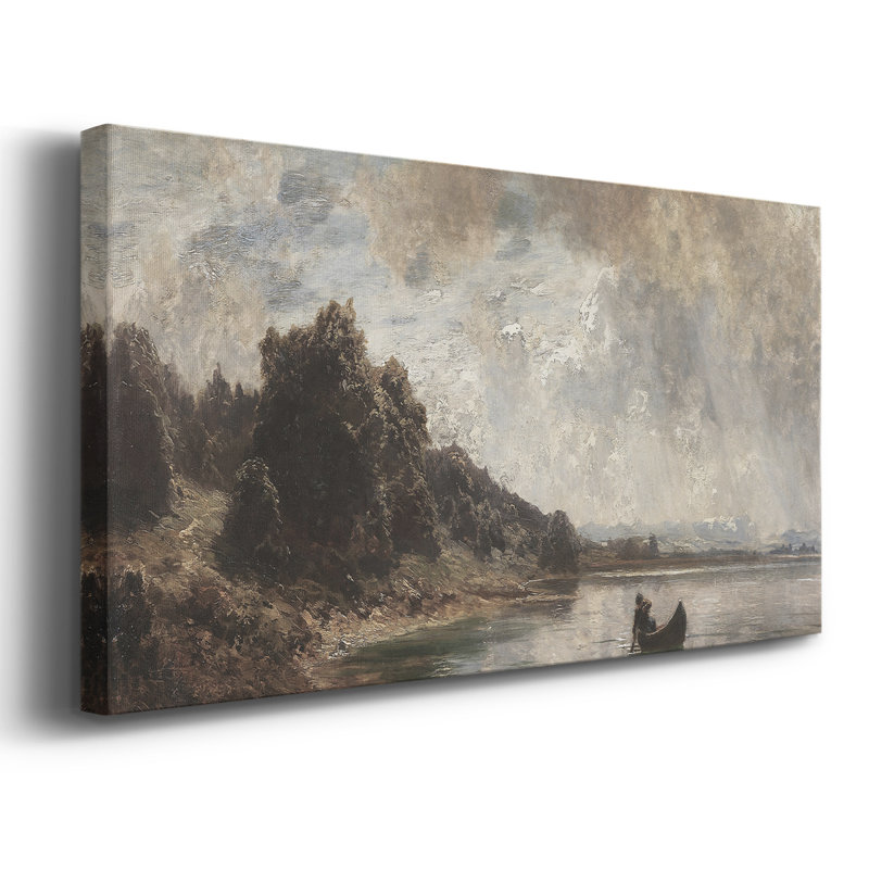 Paysage, série CCLX, toile tendue avec châssis, prête à être accrochée, H 21 po x l 41 po, Doré