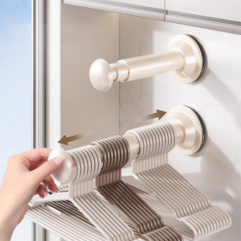Ensemble de 2 supports de rangement pour suspendre et suspendre des vêtements, Beige