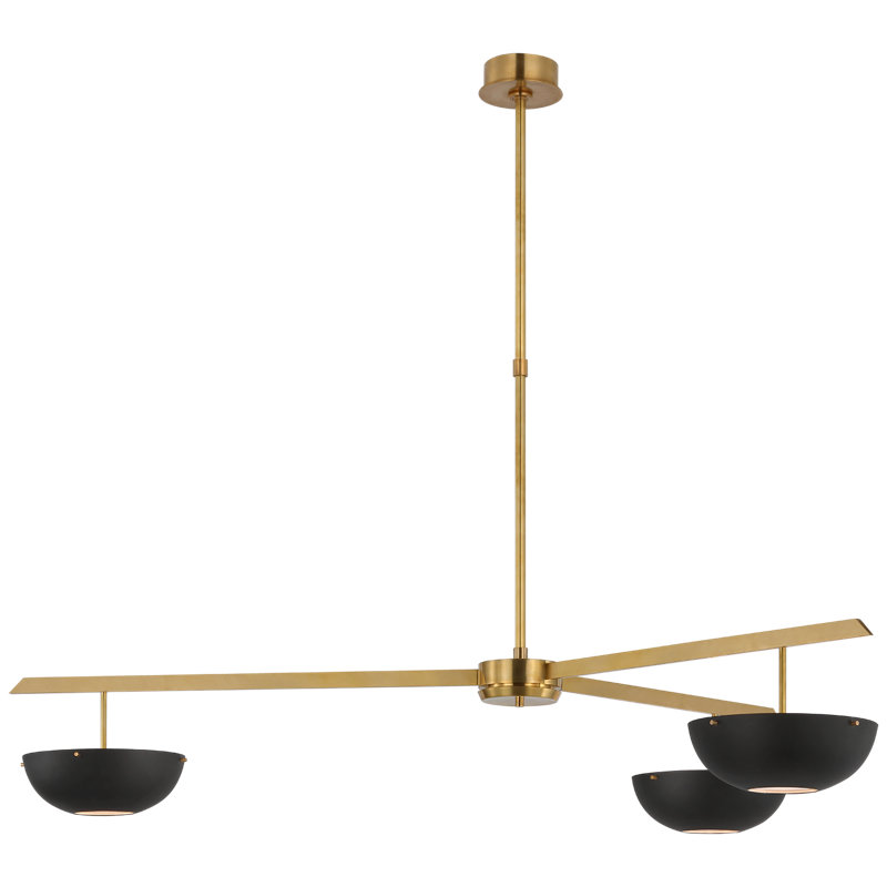 Valencia 3 - Light LED Chandelier, Black, Polished Nickel