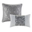 Édredon gris très grand 8 pièces - Élégante literie en microfibre douce brodée avec 2 taies décoratives européennes