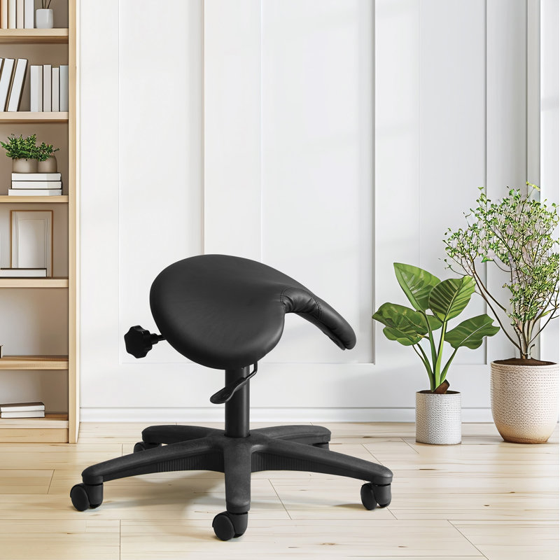 Adjustable Height Ergonomic Stool with Removable Casters/Wheels