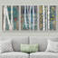 "Aspen Birch Birch Trees" sur fond de bois, reproduction sur toile 3 pièces-91259801-91259800