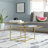 Amalie 43" Wide Square Coffee Table in Brass-1579825254