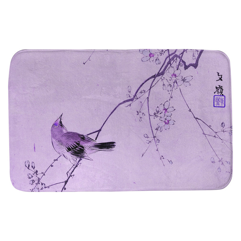 Steadman Memory Foam Non-Slip Bath Rug, 17" W x 24" L, Purple