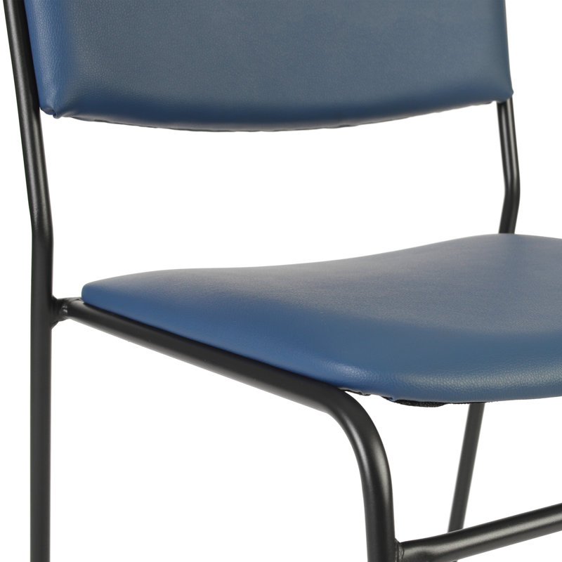 Chaise empilable à haute densité Nickl, Noir, Vinyle bleu marine