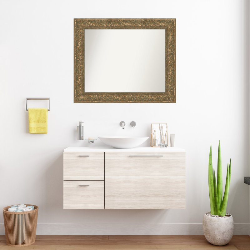 Miroir mural pour salle de bain Luxe, 28,75 po x 34,75 po, Bronze doré