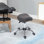 Tabouret ergonomique à roulettes en cuir polyuréthane