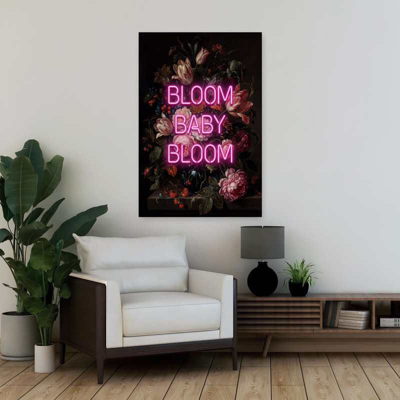 «Bloom Baby Bloom», art mural contemporain, H 36 po x l 24 po