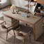 Bureau rectangulaire en bois manufacturé kaki + brun noisette avec 3 tiroirs-1576021442-1576021441
