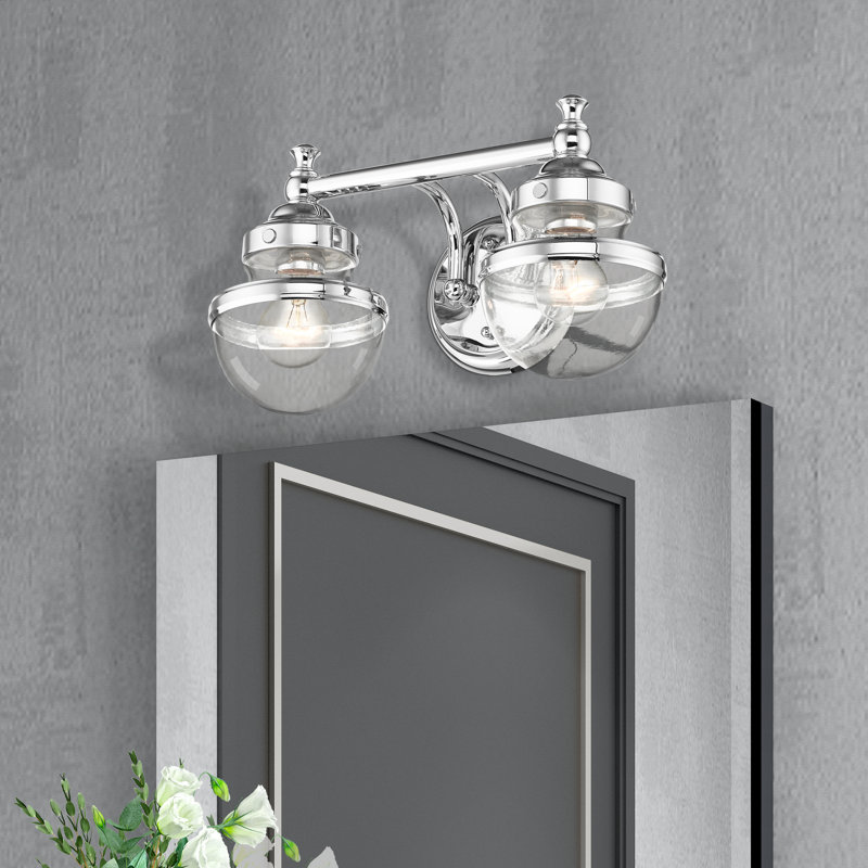 Éclairage pour salle de bain 2 lumières à intensité variable Liverman, Chrome poli