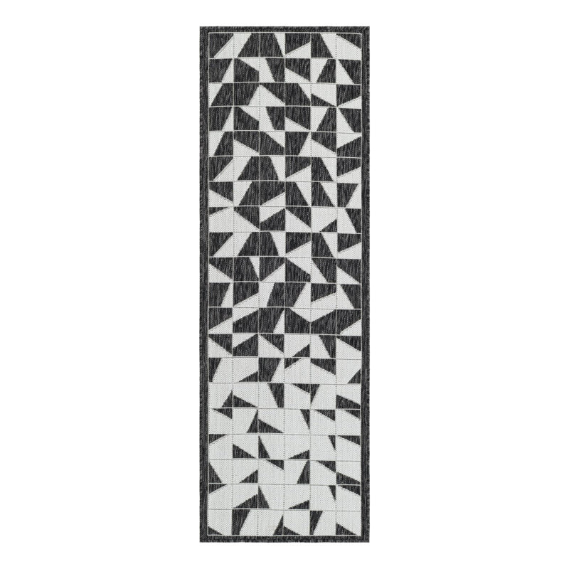 Geometric Indoor / Outdoor Rug, Runner 2' x 6'1"