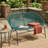Outdoor Patio Wicker Love Seat, Green Pe Rattan & Iron Frame, Set Of 1-128978513