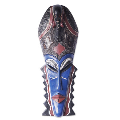 Masque de bois africain fait à la main Bungalow Rose