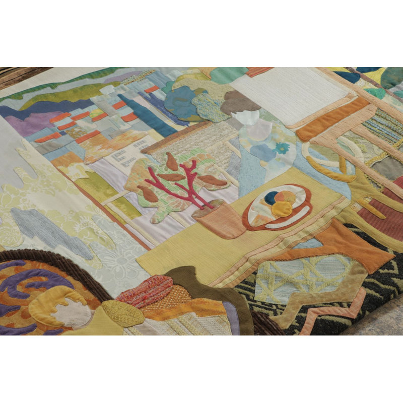 Vintage French Tapestry With Colorful Still Life Pictorial Design - Rug & Kilim
